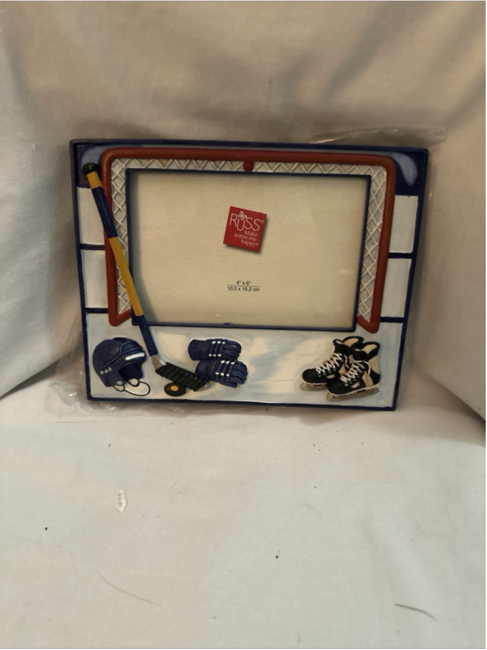 Russ Ice Hockey Picture Frame 4x6 Goalie Skates Stick Sports Decor New